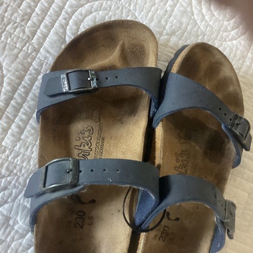 Birkenstock Damen Arizona Navy Blau Zweiriemer Sandalen Größe L5 EU 36-35 Kork Foo - Bild 8 von 8