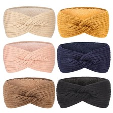 Knit Winter Headbands for Women Fuzzy Wool Fleece Lined Ear Warmers Elastic T...