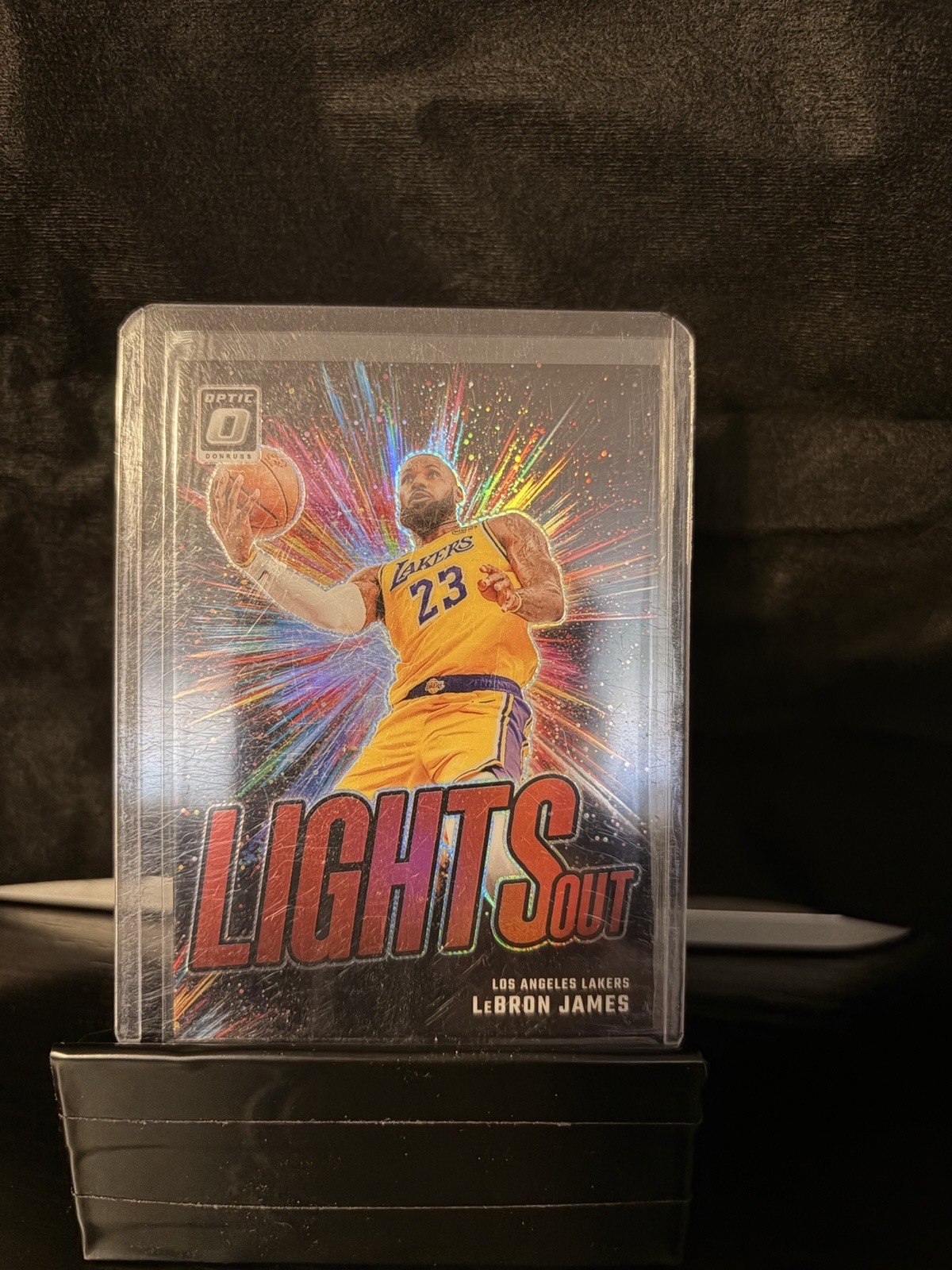 LeBron James 2024-25 Panini Donruss Optic Red Prizm Lights Out #9 /99 Lakers