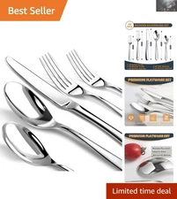 Stain Resistant Silverware Set for 8 - 40-Piece Heavy Duty Cutlery, Gift-Ready