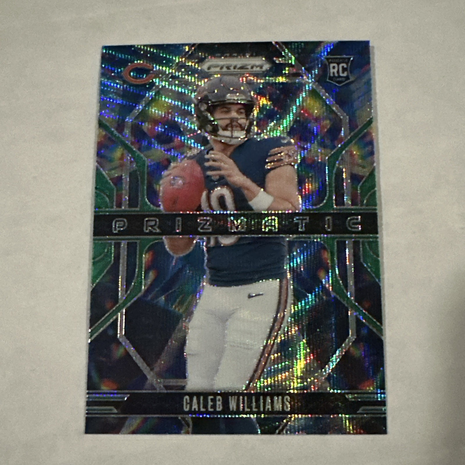 2024 Prizm Caleb Williams Green Cracked Ice Prizmatic Rookie Card