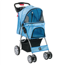 KCT BLUE PET STROLLER FOR MEDIUM SMALL DOG CAT PRAM BUGGY PUSHCHAIR DOGGY HOODED