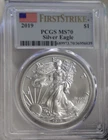 2019 US Silver Eagle $1 PCGS MS70 First Strike..