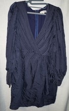 The Vintage Shop Women’s large slate blue Vneck long sleeve dress