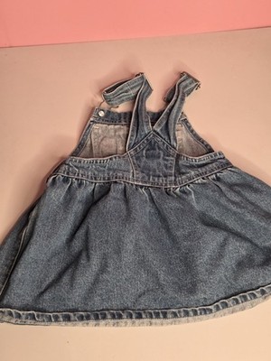 Vintage Arizona Jean Company Denim Overall Dress Baby Size 12