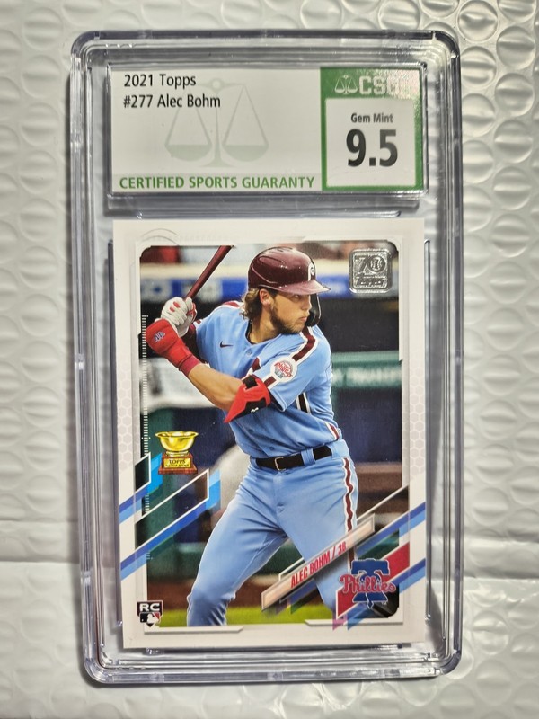 2021 Topps Alec Bohm #277 CSG 9.5 Vertical Batting Phillies RC