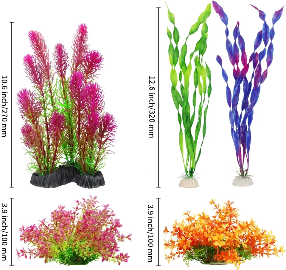 Plantas artificiales para acuario, plantas de pecera de plástico para decoraciones de acuario, P Foto 4 de 4
