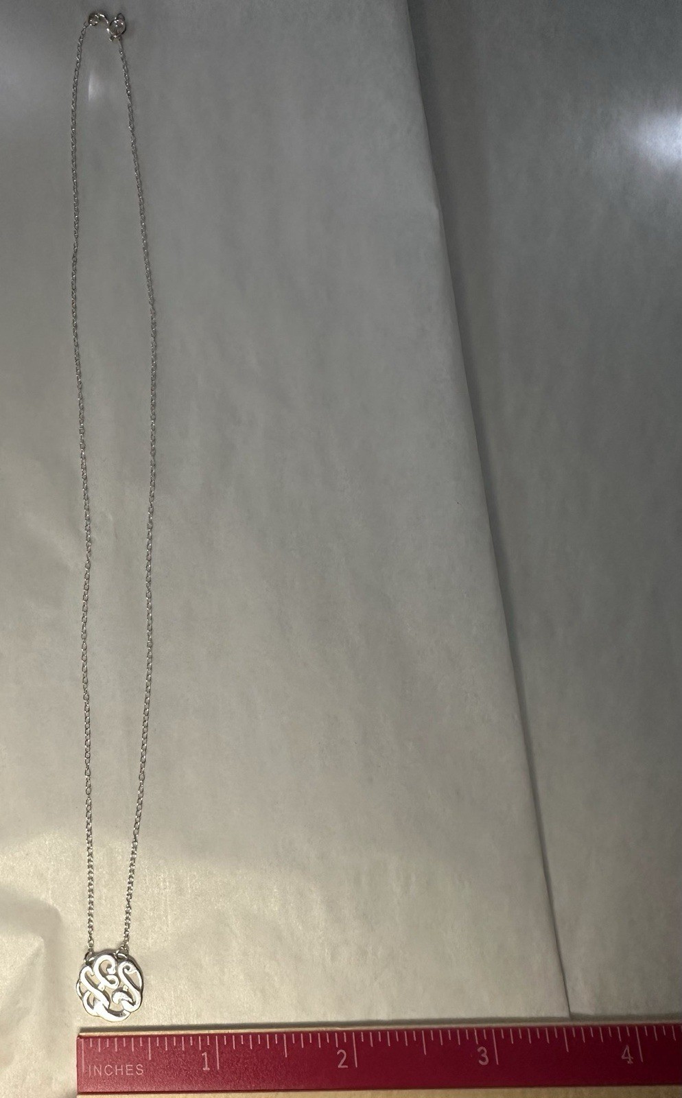 Sterling Silver Monogram Initial 'E' Pendant Neck… - image 2