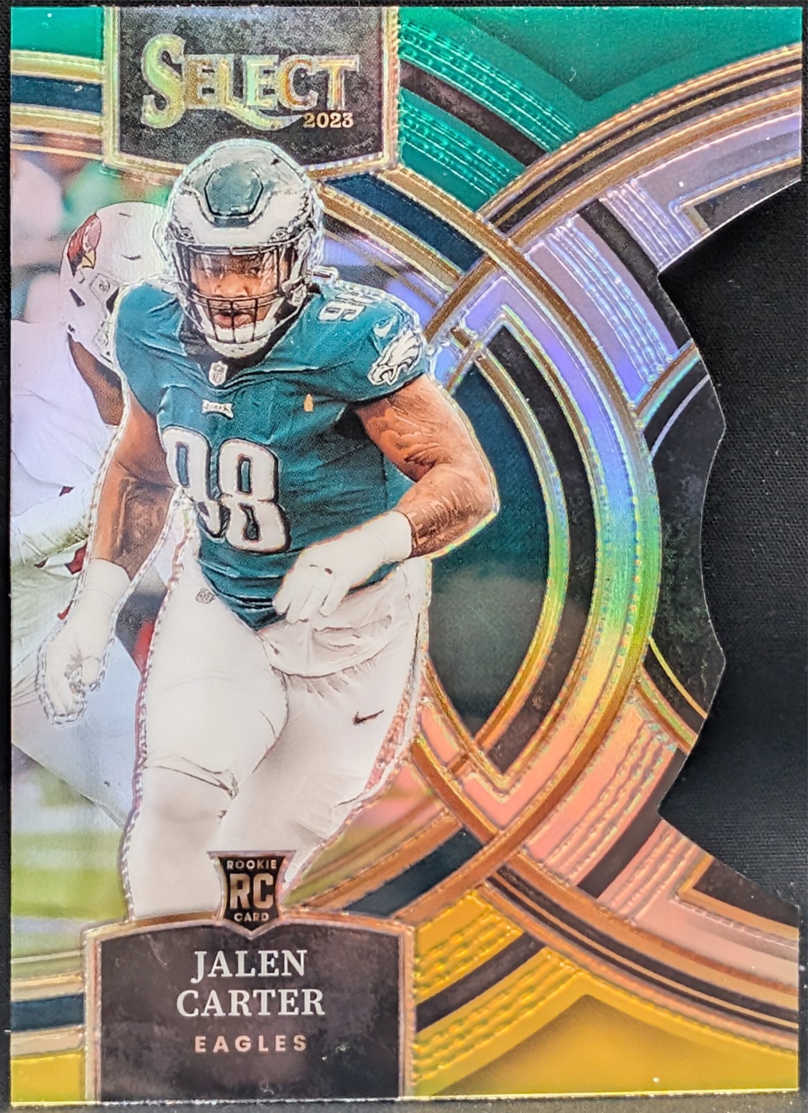 2023 Panini Select Green and Yellow Prizms Die Cuts #171 Jalen Carter