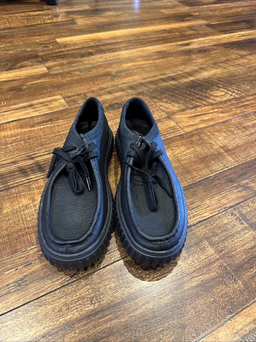 Clarks Torhill Lo Black Leather Shoes/size 9 | eBay