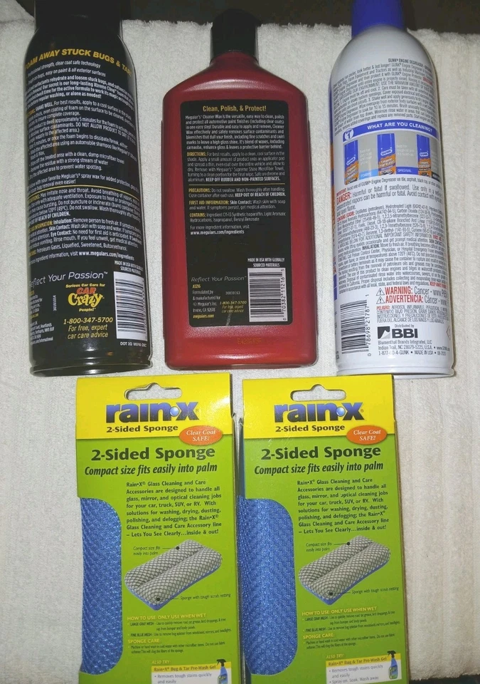 💥AHORRA $💥Kit de cuidado del automóvil MEGUIARES LIMPIOS Y ENCERADOS✨️ RAIN-X ✨️ desengrasante de motor GUNK💥 Foto 2 de 4