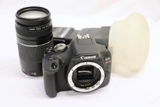 CANON Rebel T7 DSLR w/ 75-300mm Lens Flash Battery No Charger