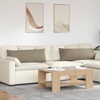 Sofa Kissen 2 Pcs Taupe 120 X 40 Cm Stoff