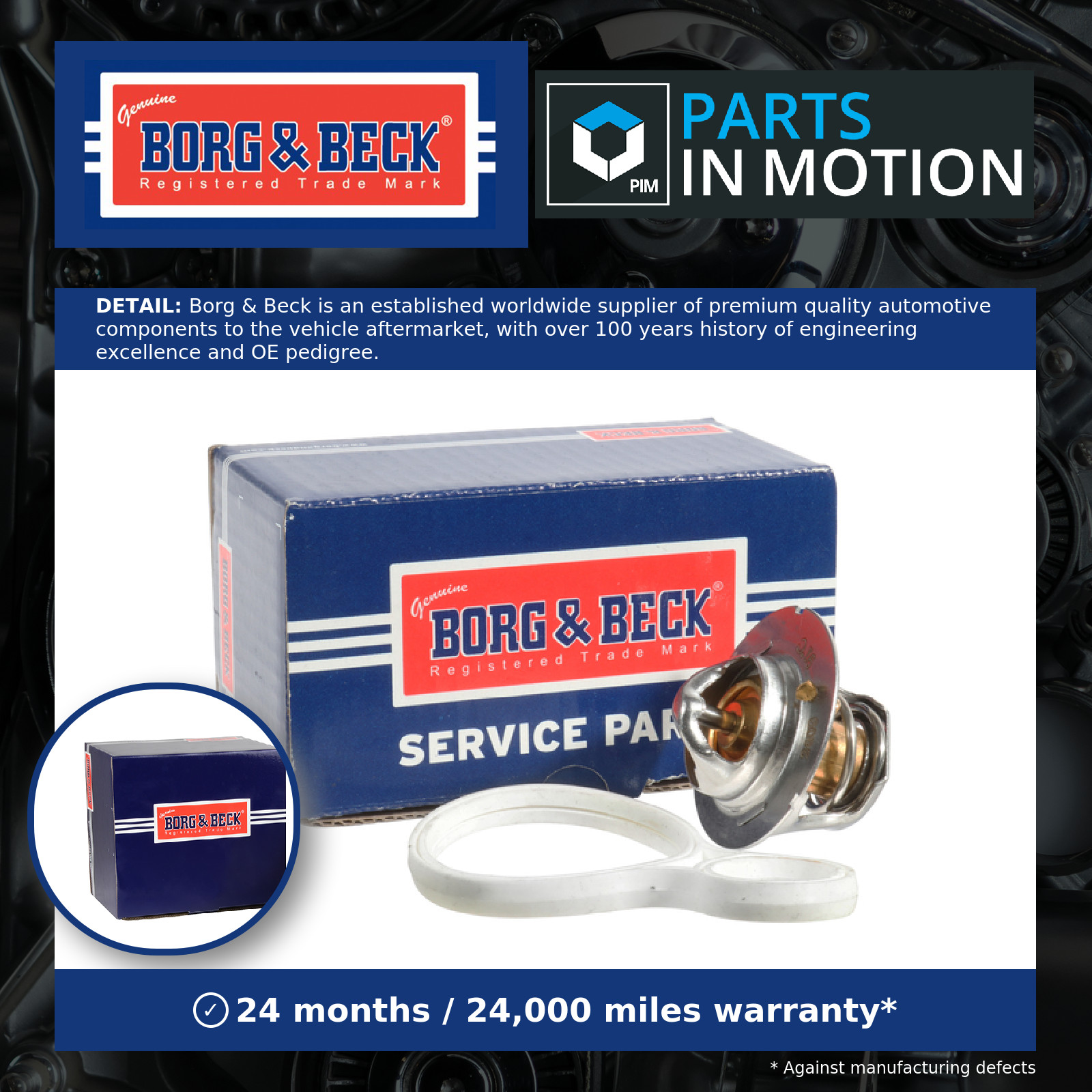 Coolant Thermostat BBT077 Borg & Beck 11531485847 04495721 04573560AB 04573560AC
