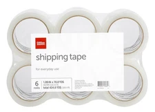 OFFICE DEPOT® BRAND SHIPPING PACKING TAPE 1.89" X 70.8 YD, CLEAR PACK OF 6 ROLLS
