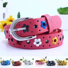 New Fashion Baby Leather Casual Buckle Adjustable Kids Girls Print Belt Waist