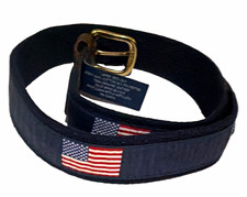 Vineyard Vines Boys Size 30 Blue Belt USA Flag Embroidered Adjustable Buckle