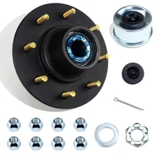 1 Set 8 on 6.5'' Trailer Hub Kit for 7000 lbs 1.25'' to 1.75'' #42 Tapered Sp...