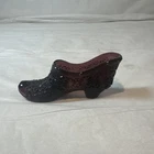 Vintage L E Smith Glass Daisy and Button Shoe Amethyst Purple Glass Vintage 60s