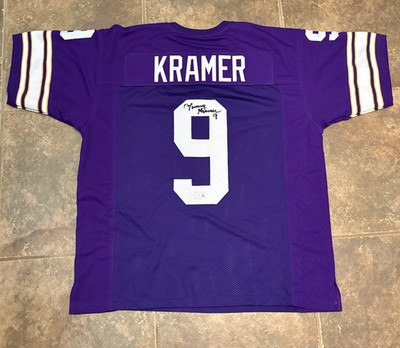 Signed Custom Tommy Kramer Jersey With Beckett COA