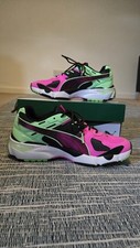 LQD Cell Extol Old Circuit Puma Trainers, Black, Green And Iuminous Pink, Size 6