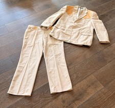 VTG American Western Suit Mens Beige Tan Cowboy Rodeo 2-Piece Blazer Pant Jacket