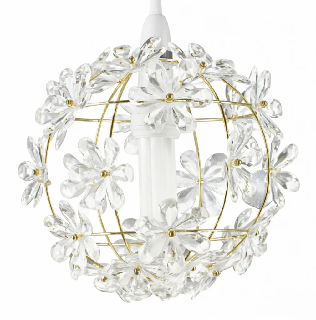 Lampshade Brass Daisy Acrylic Polished 270mm Shade Only Loxton Lighting GEDSPB