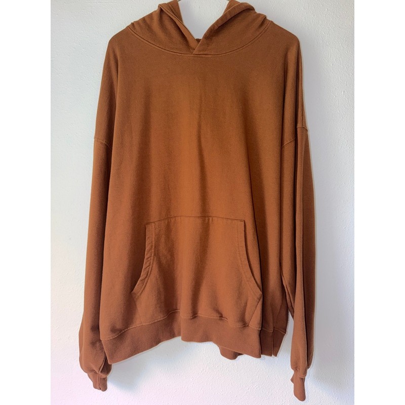 Burnt Orange Brown VSTR Premium Cotton Blend Men's Hoody Size Large