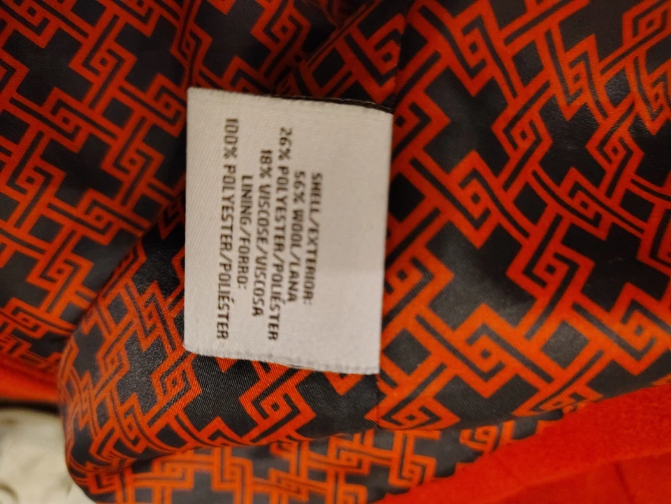 Abrigo de vestir de colección Jaclyn Smith rojo mezcla de lana botón delantero 1X 56 lana 26 poliésterestr Foto 3 de 4