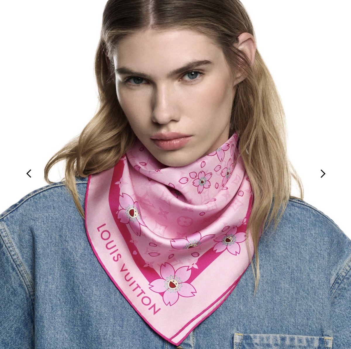 Louis Vuitton X Murakami 2025 Cherry Blossom 55 Carre Scarf- The