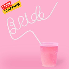 xo, Fetti Bachelorette Party XL White Bride Straw 1 Count (Pack of 1), 