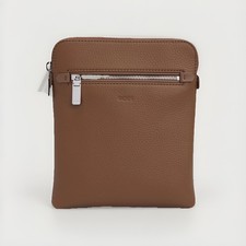 Image of HUGO BOSS Highway All Leather Zip Bag 50529289 Brown