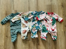 Lot Of 4 Carters Fleece Footed Pjs Pajamas Sizes Newborn Unisex Girl Cozy