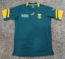 Rugby Jersey SOUTH AFRICA Home 2015 Asics WORLD CUP UNION Springboks Sz M Rare