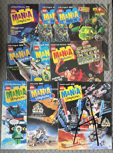 Lot of 9 Lego Mania Magazines 1996-2000 - Star Wars 2 Issues 1999