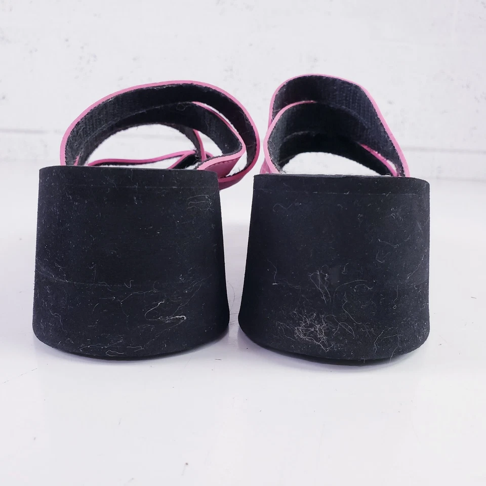 Sandalia de plataforma gruesa 7M vintage años 90 Y2K sin listar para mujer sin cordones negra rosa Foto 3 de 4
