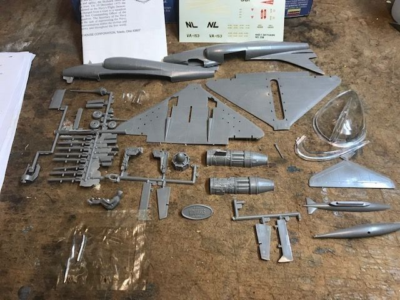 Maquette lindberg - 1/48 - avion - douglas skyray f4d-1 skyray - vintage complet - Modélisme