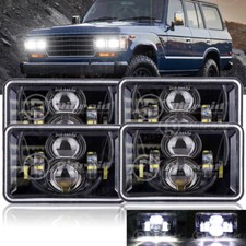For Toyota Land Cruiser 1988-1990 4x6 Inch Led Headlights Hilo Sealed Beam 4pcs