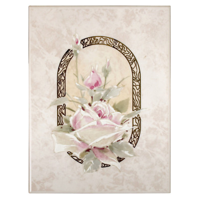 (234,9 /m² inkl Mwst, zzgl Versand) Wandfliese AWS Rosen-Motiv Dekor Vintage