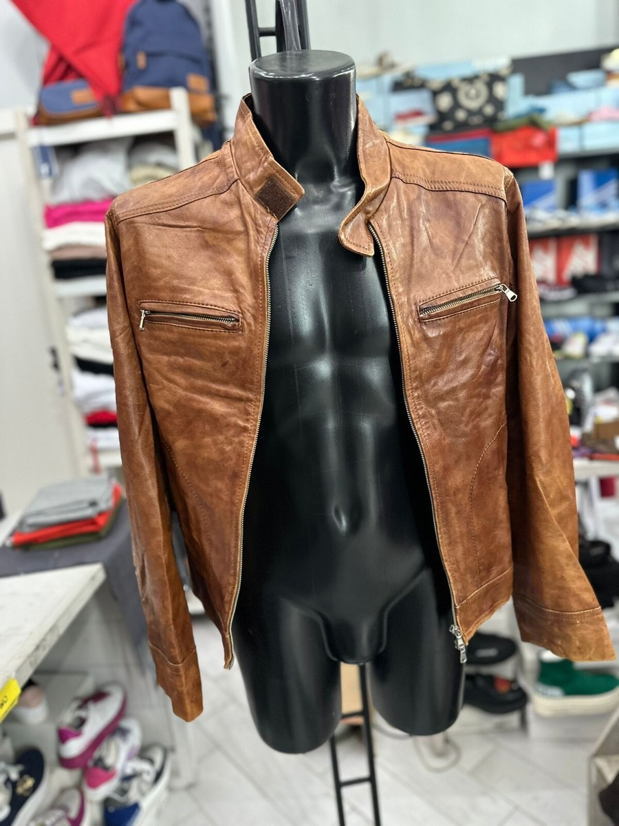 Fountain Leather Jacket Man Size 48 Brown LLV858 | eBay
