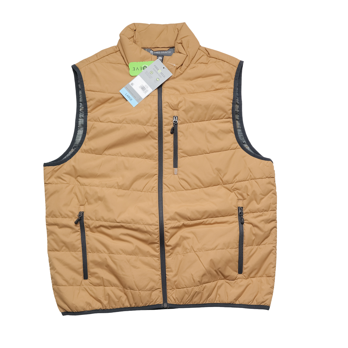 Free Country Men's Super Light Poly Maple Creek Puffer Vest Size