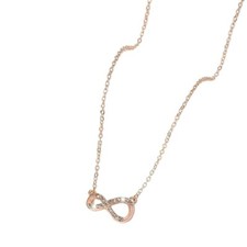 Rose Golden Rhinestone Infinity Pendant Chain Necklace - New