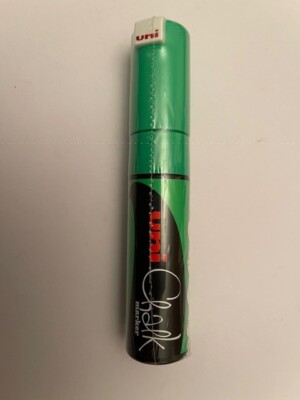 Uni Kreidemarker Stift FLUO GREEN PWE-8K 8mm Keilspitze Tafel Glas Fenster