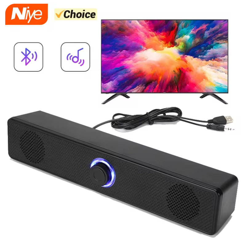 Wireless Soundbar Bluetooth Speaker USB Powered Soundbar for Tv PC Bass Volume-image