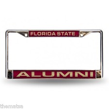 FLORIDA STATE ALUMNI LASER CHROME LICENSE PLATE FRAME MADE IN USA