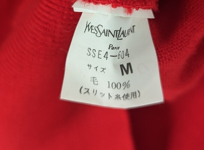 Maglione Yves Saint Laurent Maglia Vintage Anni '90 Carte Poker Logo Rosso Rive Sinistra