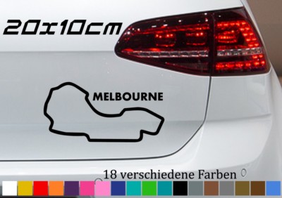 Melbourne Albert Park Decal 20x10cm Sticker Race Track F1 Layout Australia
