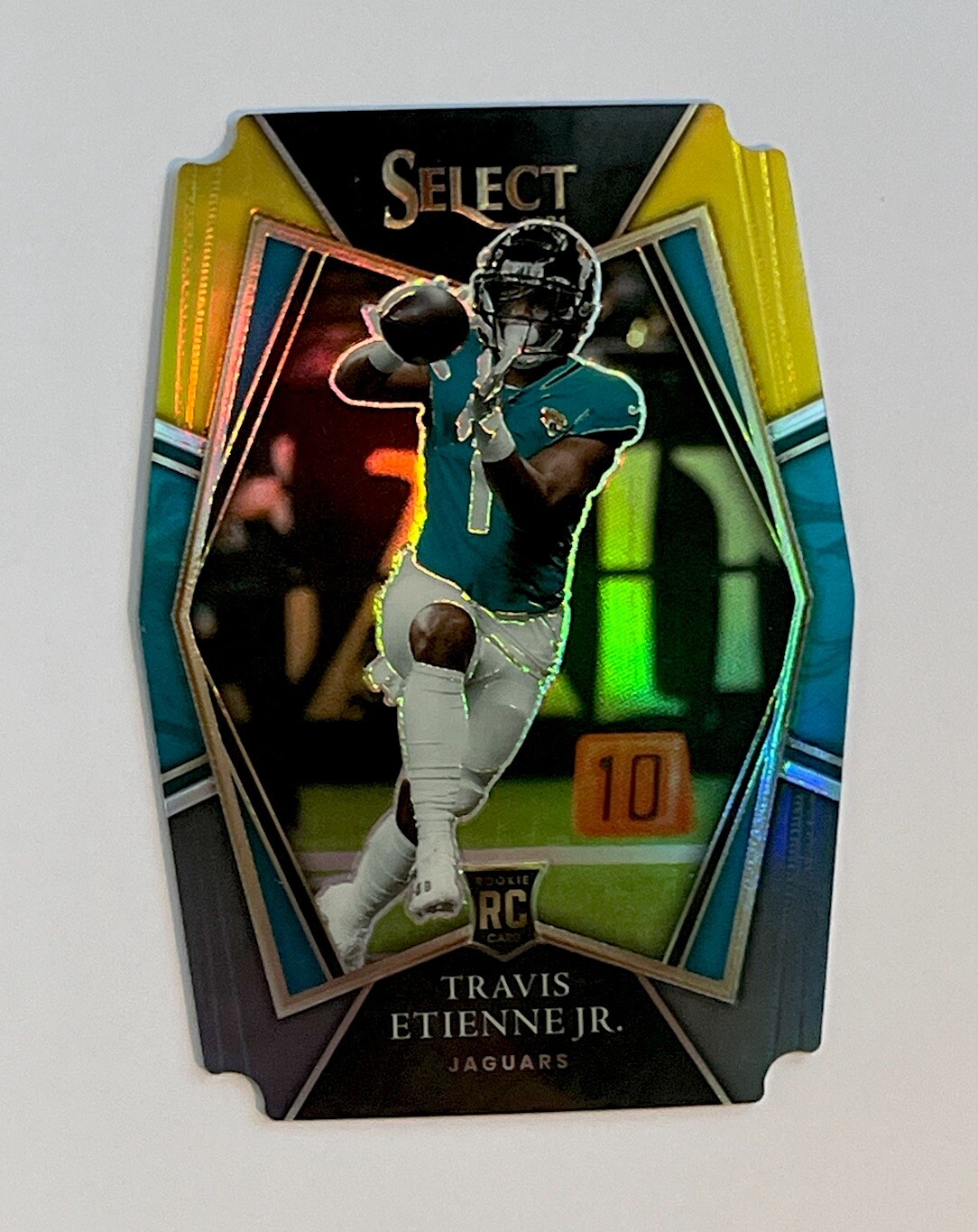 2021 PANINI SELECT TRAVIS ETIENNE JR. DIE-CUT BLACK/GOLD PRIZM PREMIER LEVEL RC