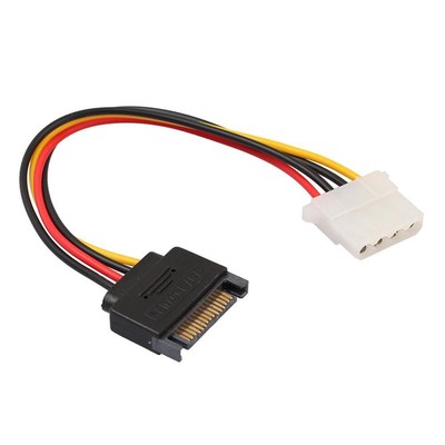 SATA 15-Pin-Stecker auf IDE Big 4-Pin-Festplattenlaufwerk-Netzkabel-Anschlusskab