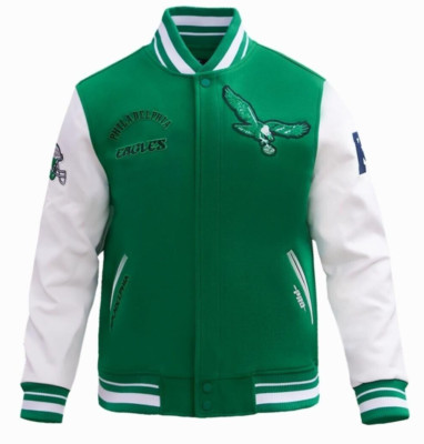 Men's Philadelphia Eagle Pro Standard Green Retro Varsity Jacket